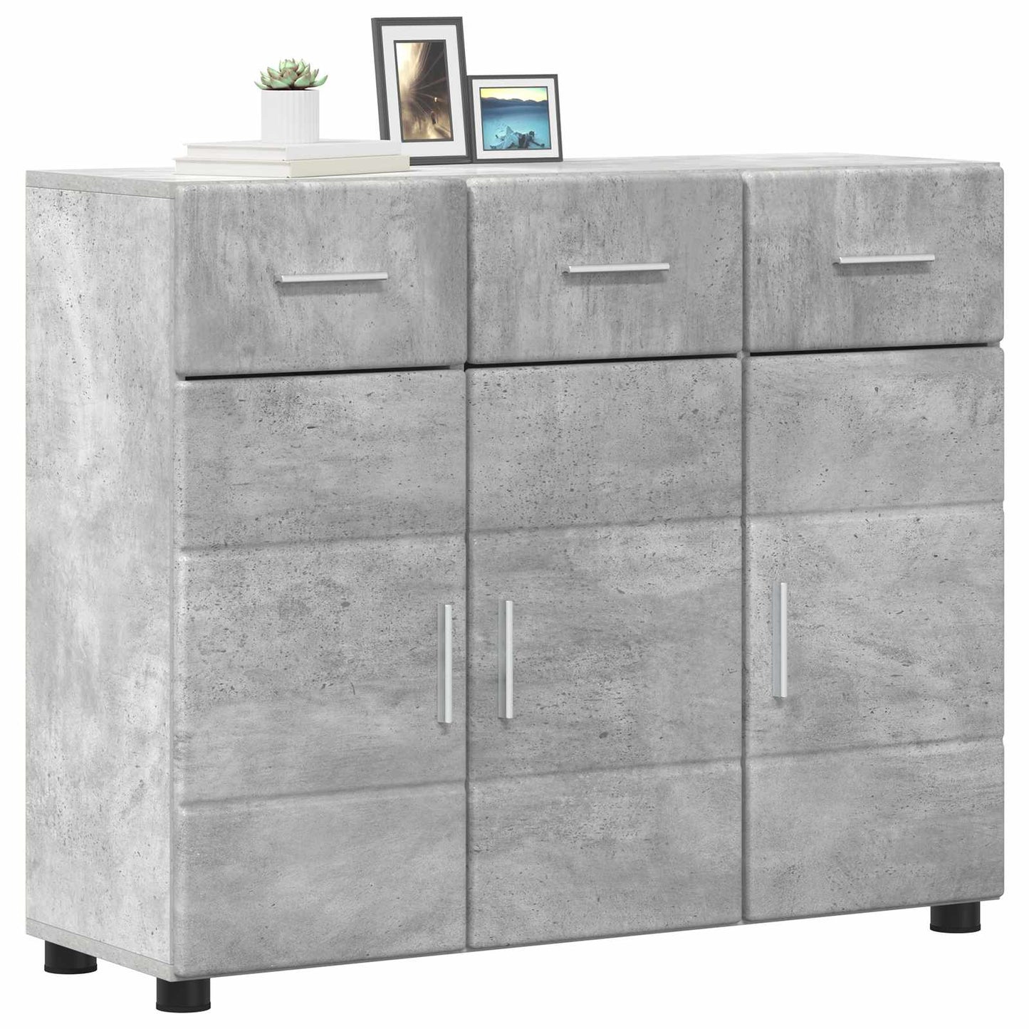 Sideboard FLORIN 88.5 x 30.5 x 73 cm Concrete Grey