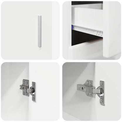 Sideboard FLORIN 88.5 x 30.5 x 73 cm High Gloss White