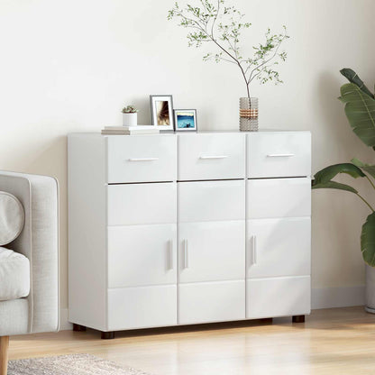 Sideboard FLORIN 88.5 x 30.5 x 73 cm High Gloss White