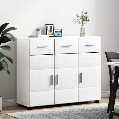 Sideboard FLORIN 88.5 x 30.5 x 73 cm High Gloss White