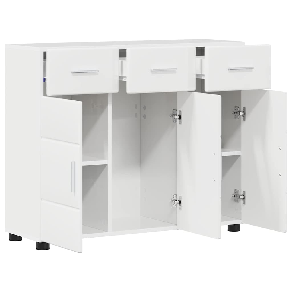 Sideboard with Door FLORIN High Gloss White 88.5 x 30.5 x 73 cm