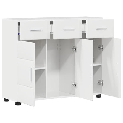 Sideboard with Door FLORIN High Gloss White 88.5 x 30.5 x 73 cm