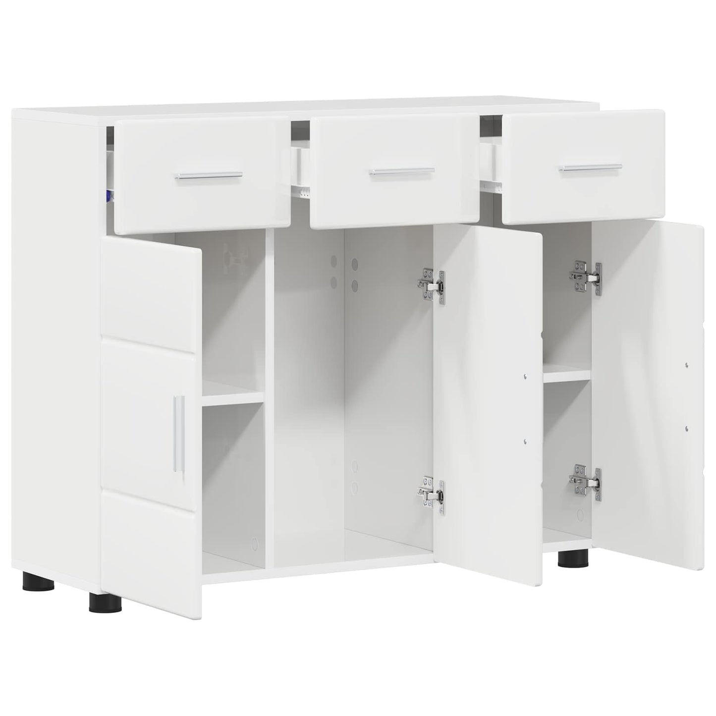 Sideboard FLORIN 88.5 x 30.5 x 73 cm High Gloss White