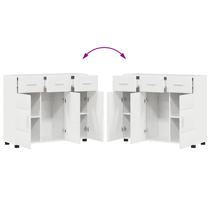 Sideboard with Door FLORIN High Gloss White 88.5 x 30.5 x 73 cm