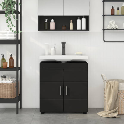 Bathroom Cabinet Set with Storage TULUM Black 60 x 34 x 63 cm