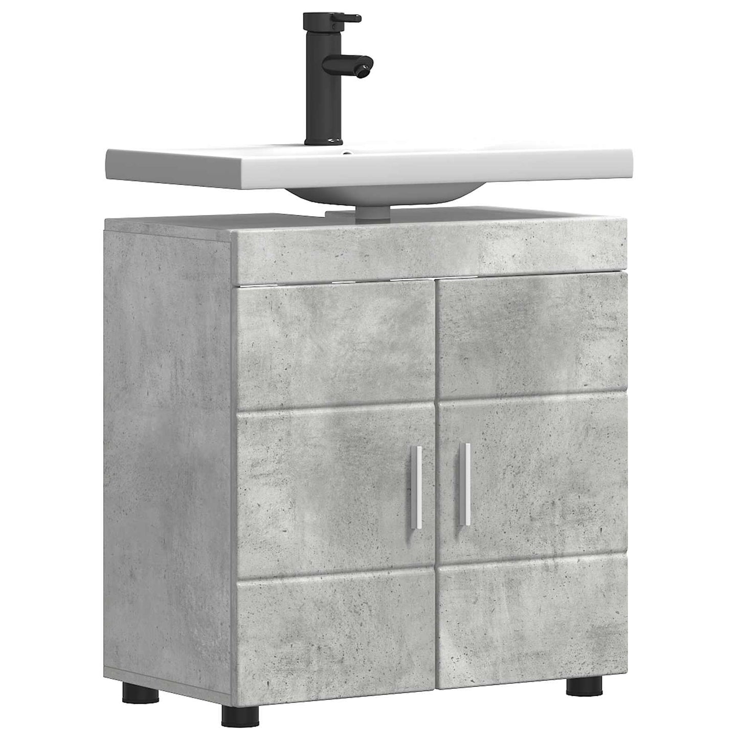 Bathroom Cabinet Set TULUM Concrete Grey 60 x 34 x 63 cm