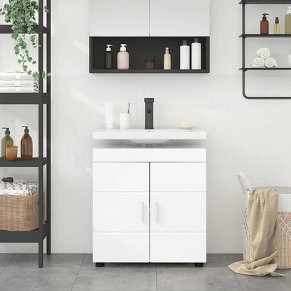 Bathroom Cabinet Set TULUM High Gloss White 60 x 34 x 63 cm