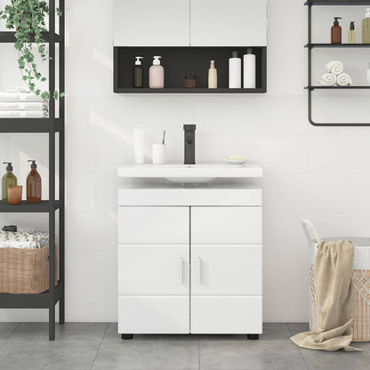 Bathroom Cabinet Set TULUM High Gloss White 60 x 34 x 63 cm