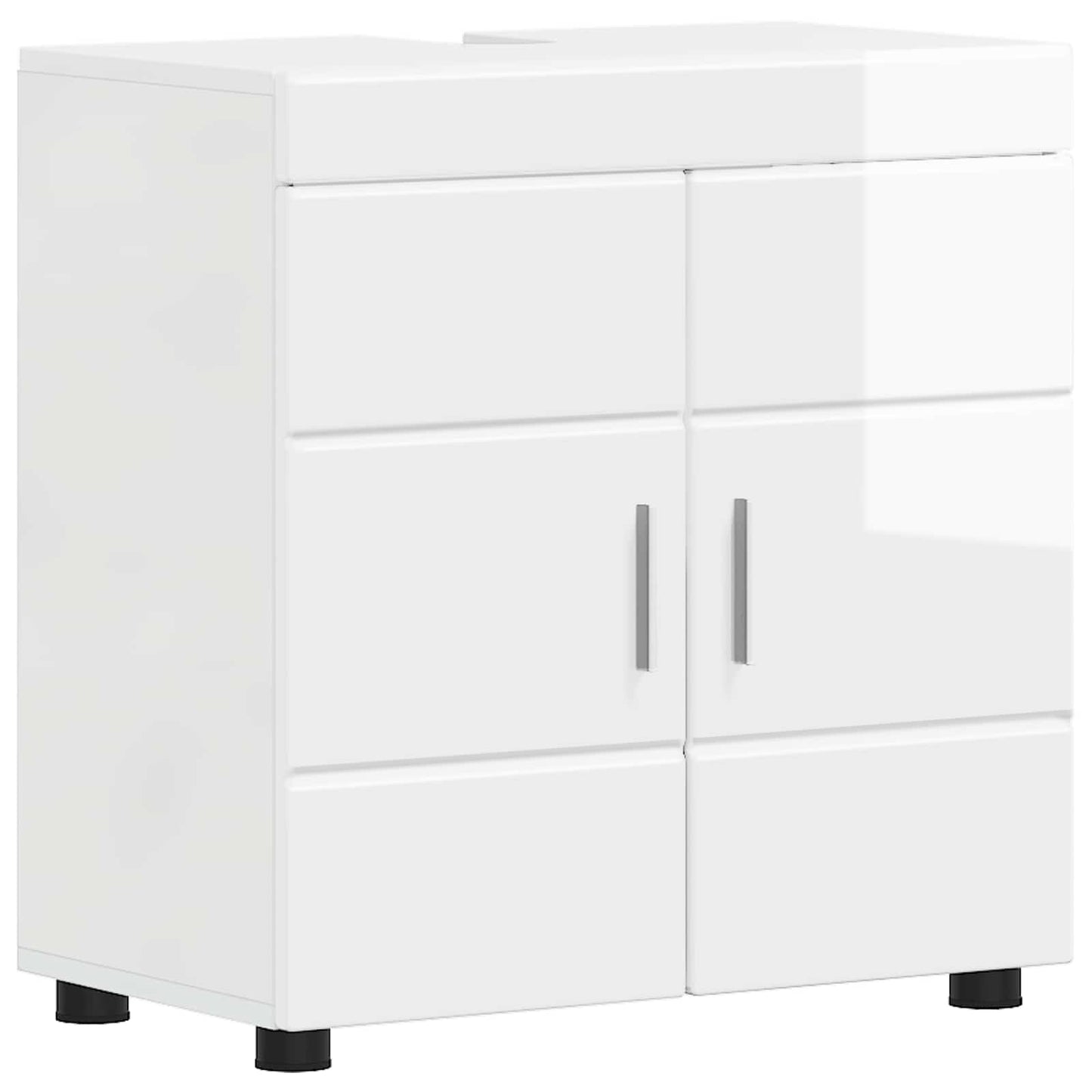 Bathroom Cabinet Set TULUM High Gloss White 60 x 34 x 63 cm