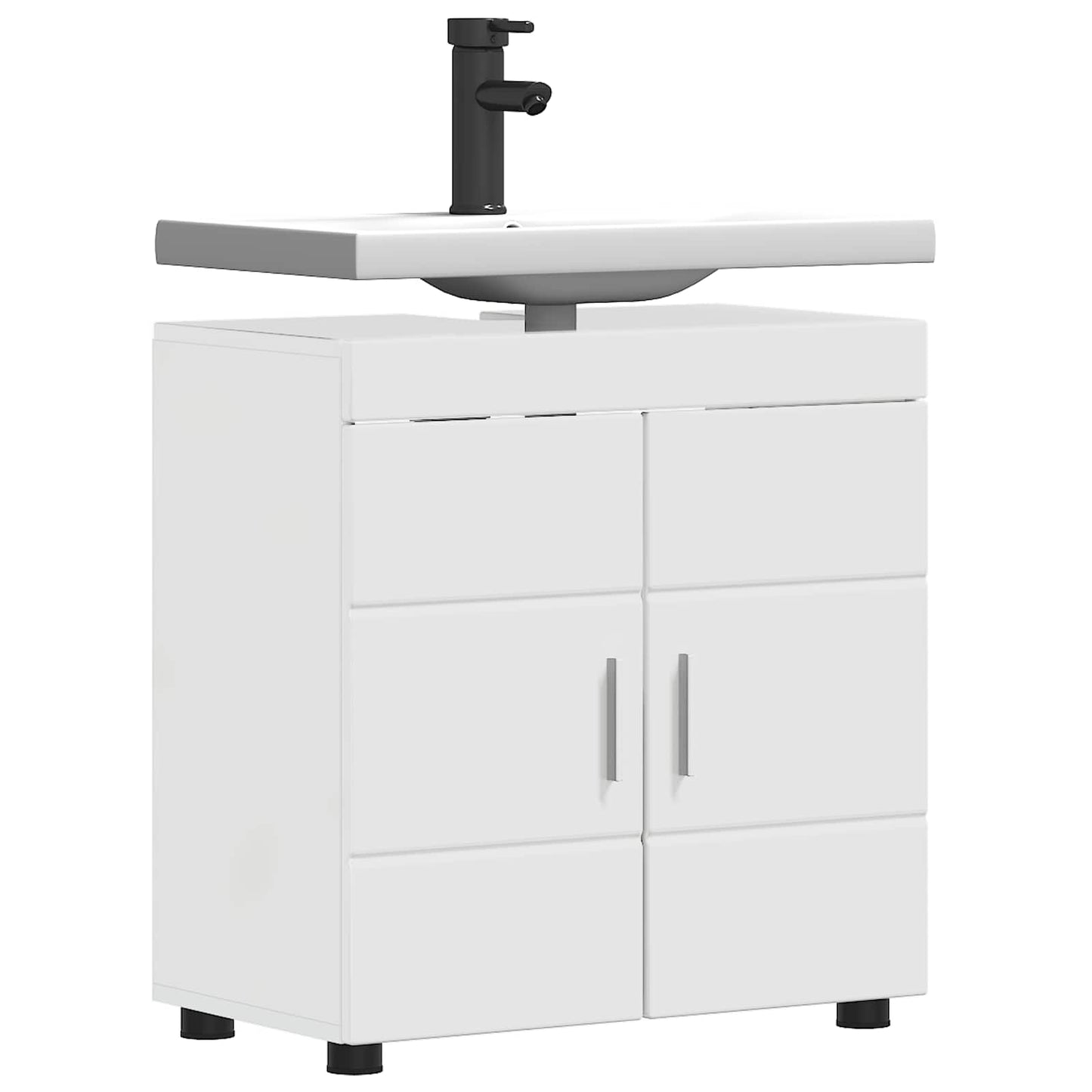 Bathroom Cabinet Set TULUM High Gloss White 60 x 34 x 63 cm