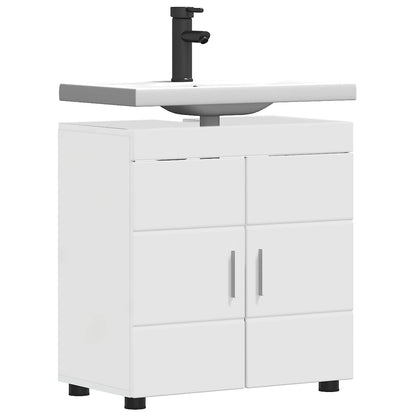 Bathroom Cabinet Set TULUM High Gloss White 60 x 34 x 63 cm
