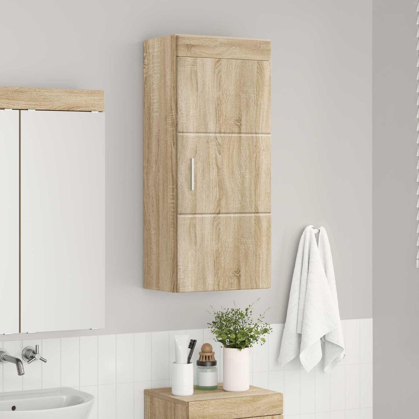 Bathroom Wall Cabinet TULUM Sonoma Oak 37 x 24.5 x 86 cm