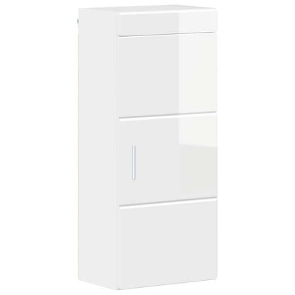 Bathroom Wall Cabinet TULUM High Gloss White 37 x 24.5 x 86 cm