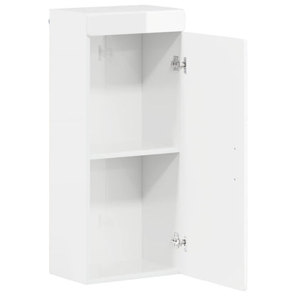 Bathroom Wall Cabinet TULUM High Gloss White 37 x 24.5 x 86 cm