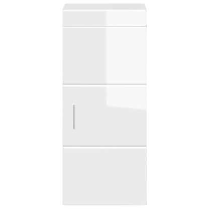 Bathroom Wall Cabinet TULUM High Gloss White 37 x 24.5 x 86 cm