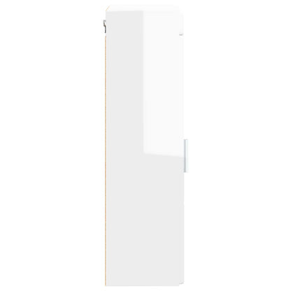 Bathroom Wall Cabinet TULUM High Gloss White 37 x 24.5 x 86 cm