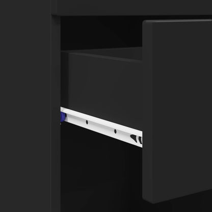 Bathroom Cabinet Set with Drawer TULUM Black 37 x 31.5 x 82 cm