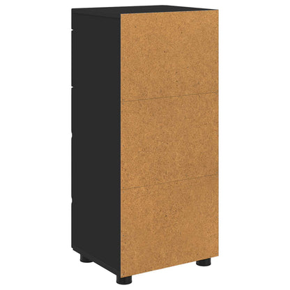 Bathroom Cabinet Set with Drawer TULUM Black 37 x 31.5 x 82 cm