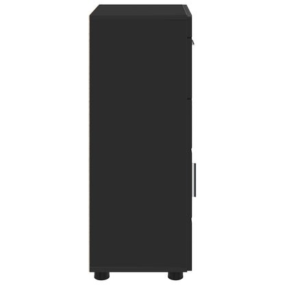 Bathroom Cabinet Set with Drawer TULUM Black 37 x 31.5 x 82 cm