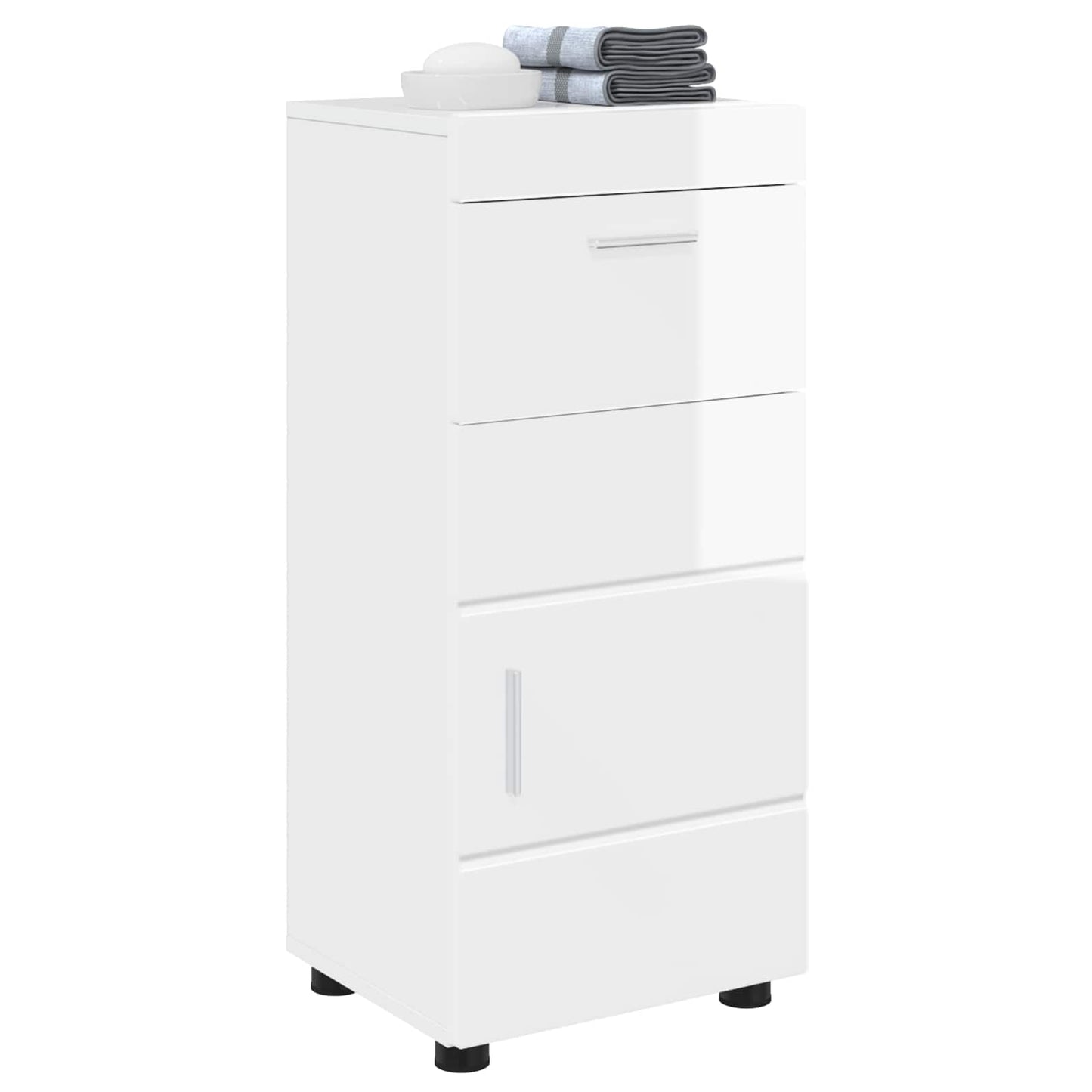 Bathroom Cabinet Set TULUM High Gloss White 37 x 31.5 x 82 cm