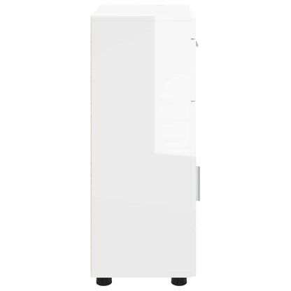 Bathroom Cabinet Set TULUM High Gloss White 37 x 31.5 x 82 cm