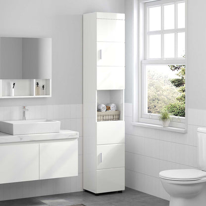 Bathroom Cabinet Set TULUM High Gloss White 37 x 31.5 x 203 cm