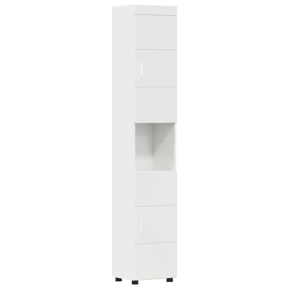 Bathroom Cabinet Set TULUM High Gloss White 37 x 31.5 x 203 cm