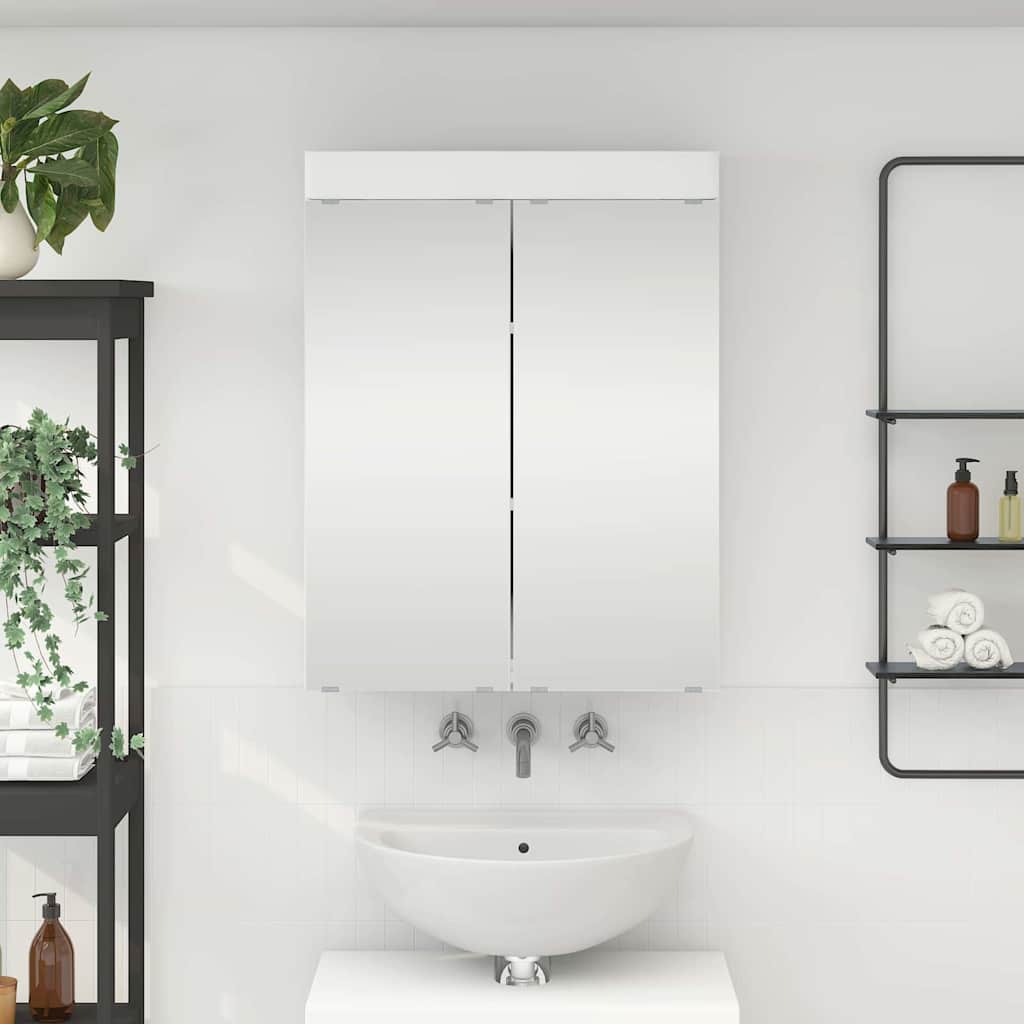 Bathroom Mirror Cabinet with Door TULUM White 60 x 16.5 x 78 cm