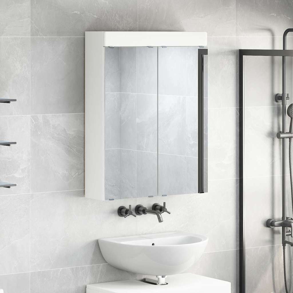 Bathroom Mirror Cabinet with Door TULUM White 60 x 16.5 x 78 cm