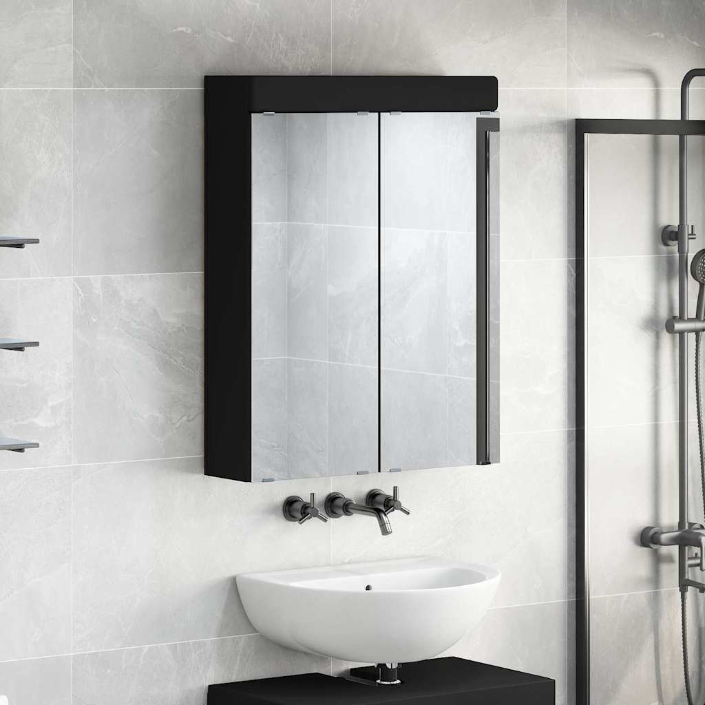 Bathroom Mirror Cabinet with Door TULUM Black 60 x 16.5 x 78 cm