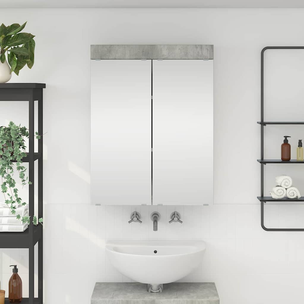 Bathroom Mirror Cabinet TULUM Concrete Grey 60 x 16.5 x 78 cm