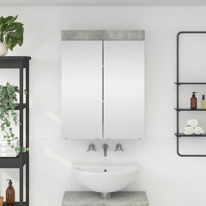 Bathroom Mirror Cabinet TULUM Concrete Grey 60 x 16.5 x 78 cm