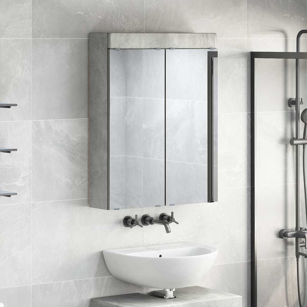 Bathroom Mirror Cabinet TULUM Concrete Grey 60 x 16.5 x 78 cm