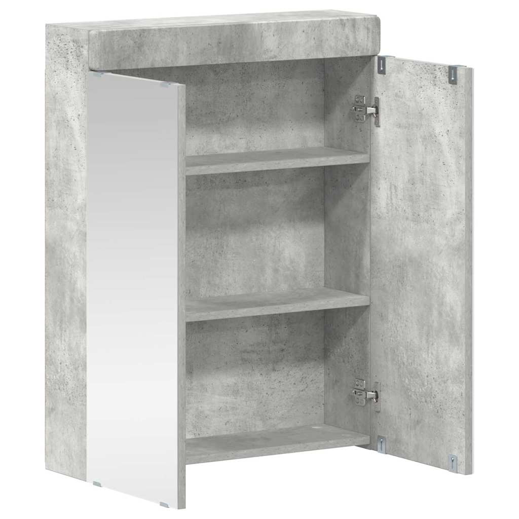 Bathroom Mirror Cabinet TULUM Concrete Grey 60 x 16.5 x 78 cm