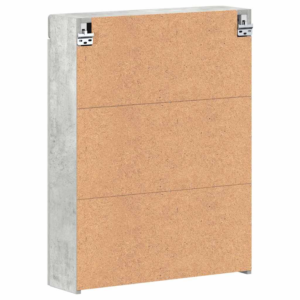 Bathroom Mirror Cabinet TULUM Concrete Grey 60 x 16.5 x 78 cm