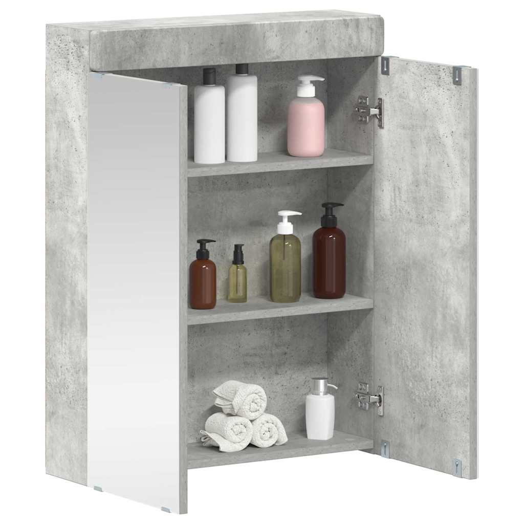 Bathroom Mirror Cabinet TULUM Concrete Grey 60 x 16.5 x 78 cm