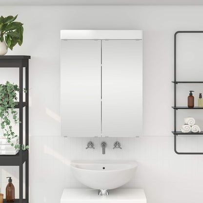 Bathroom Mirror Cabinet TULUM High Gloss White Engineered Wood