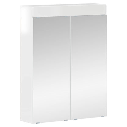 Bathroom Mirror Cabinet TULUM High Gloss White Engineered Wood