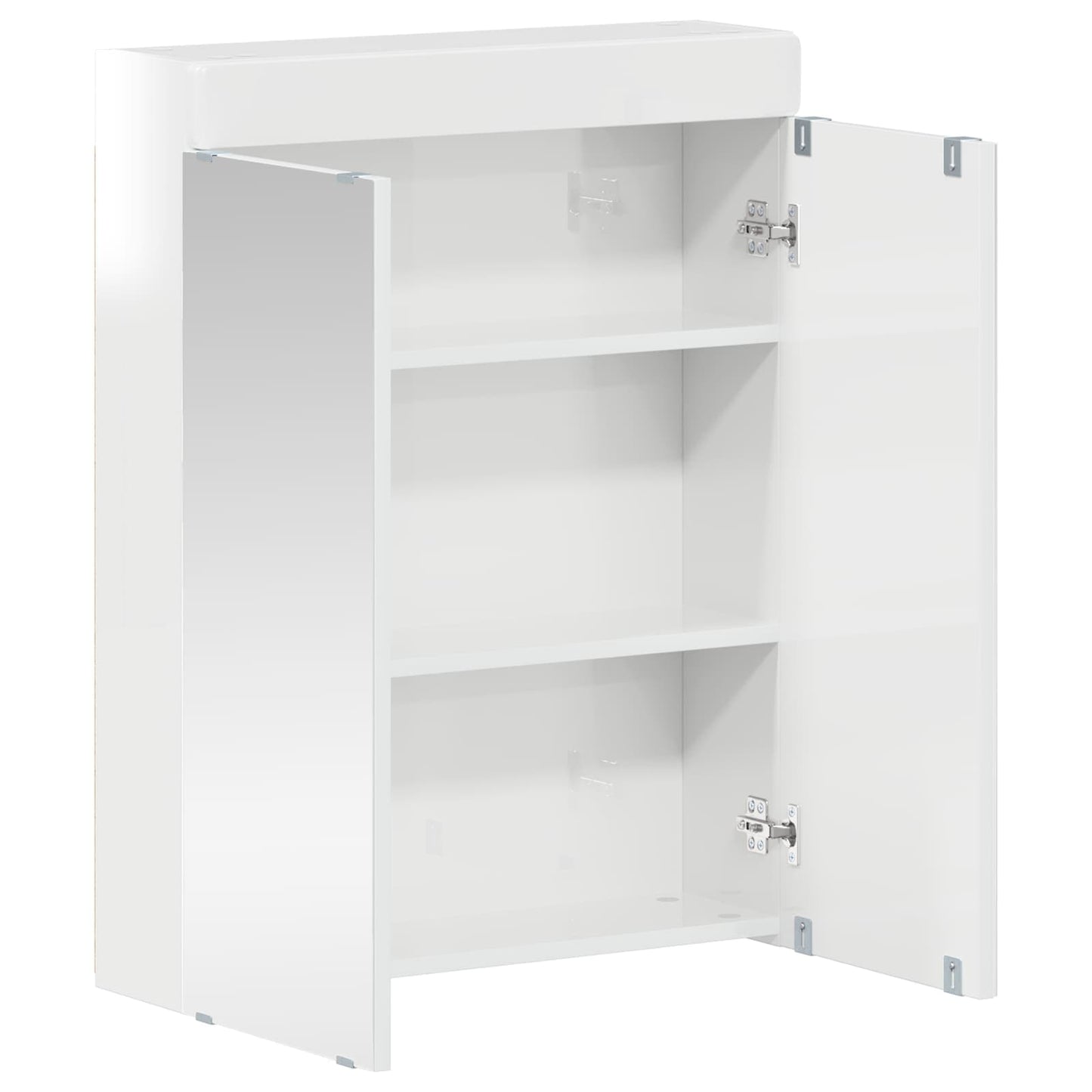 Bathroom Mirror Cabinet TULUM High Gloss White Engineered Wood