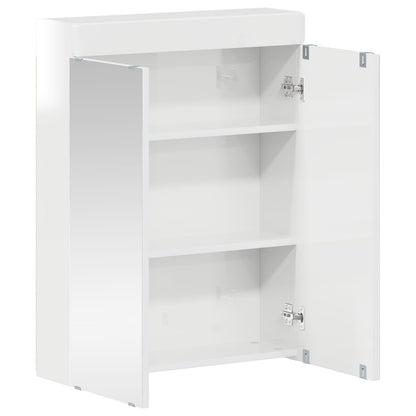 Bathroom Mirror Cabinet TULUM High Gloss White Engineered Wood