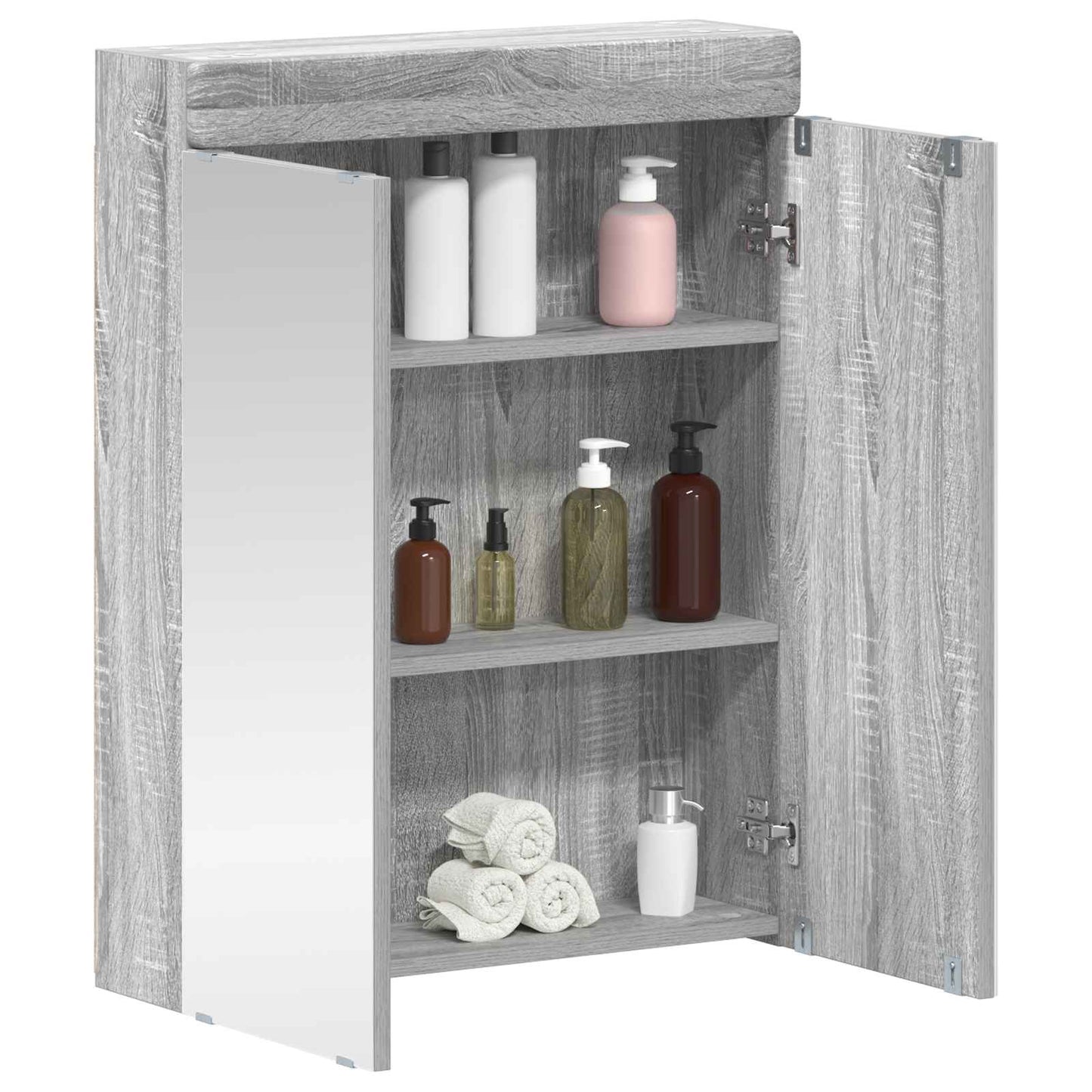 Bathroom Mirror Cabinet TULUM Grey Sonoma 60 x 16.5 x 78 cm