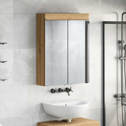 Bathroom Mirror Cabinet TULUM Artisan Oak 60 x 16.5 x 78 cm