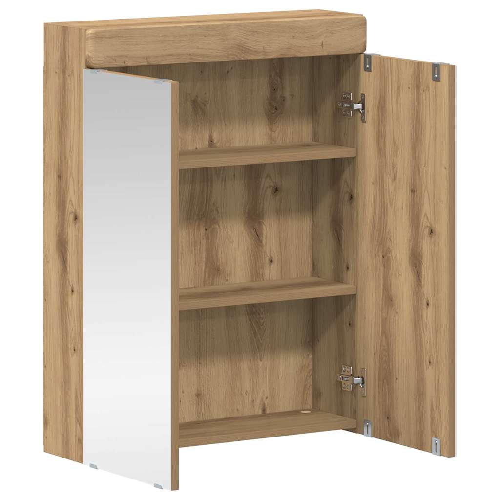 Bathroom Mirror Cabinet TULUM Artisan Oak 60 x 16.5 x 78 cm