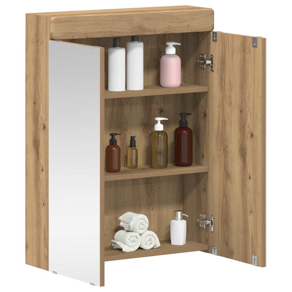 Bathroom Mirror Cabinet TULUM Artisan Oak 60 x 16.5 x 78 cm