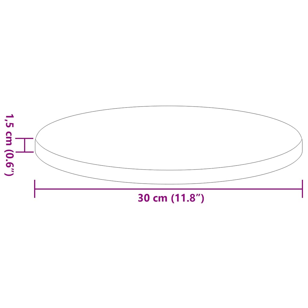 Table Top Ø 30 x 1.5 cm Round Engineered Wood White