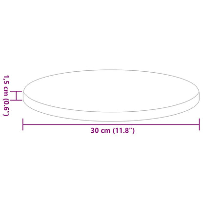 Table Top Ø 30 x 1.5 cm Round Engineered Wood White