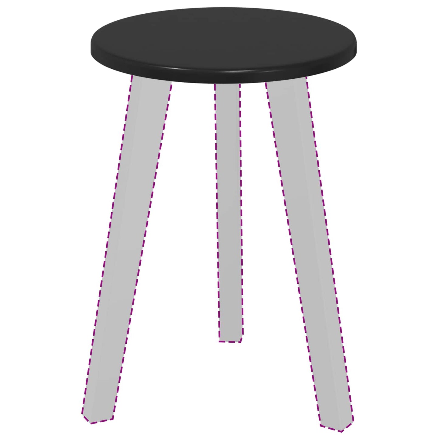 Table Top Ø 30 x 1.5 cm Round Engineered Wood Black