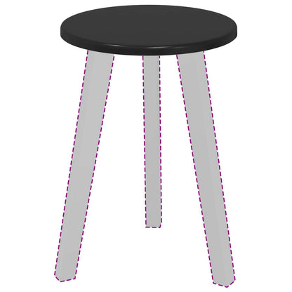 Table Top Ø 30 x 1.5 cm Round Engineered Wood Black