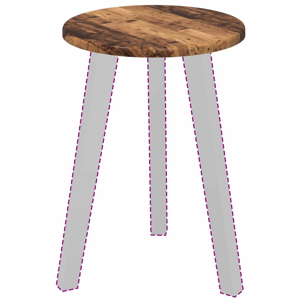 Table Top Ø 30 x 1.5 cm Round Engineered Wood Old Wood