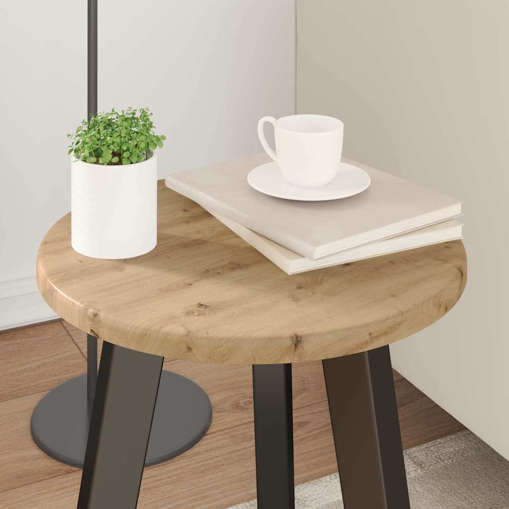 Table Top Ø 30 x 1.5 cm Round Engineered Wood Artisan oak